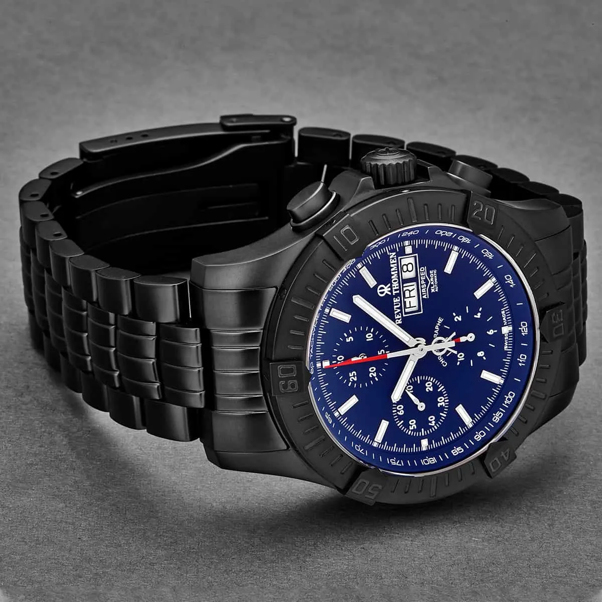 Revue Thommen Men's 16071.6176 'Air Speed' Blue Dial Chronograph Day-Date Swiss Automatic Watch