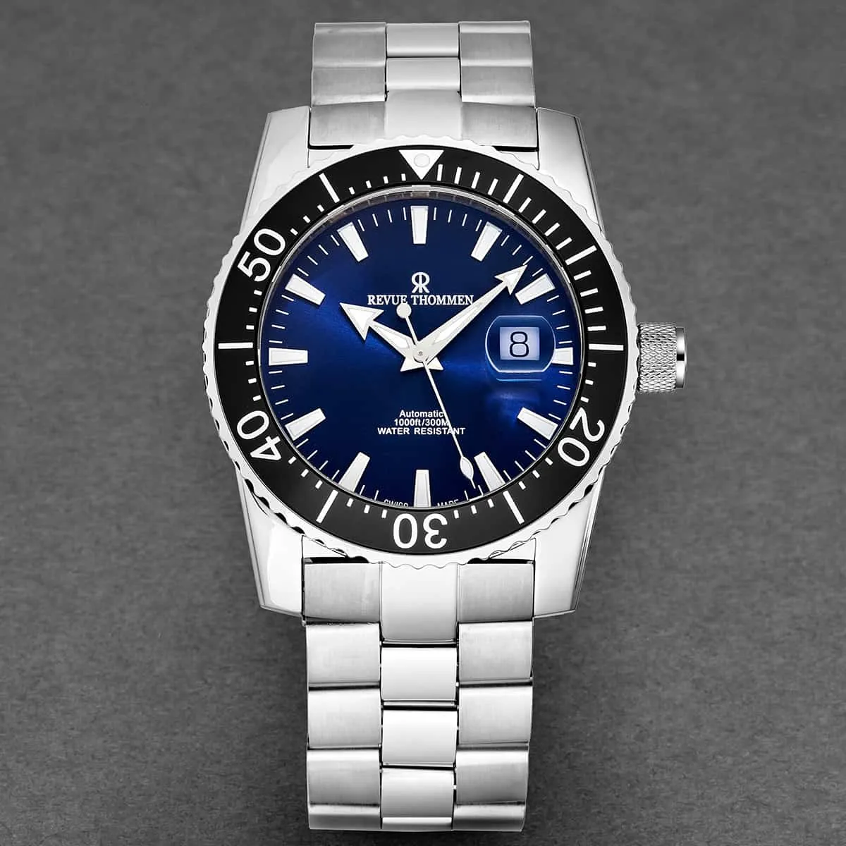 Revue Thommen Men's 17030.2125 'Diver' Blue Dial Stainless Steel Swiss Automatic Watch