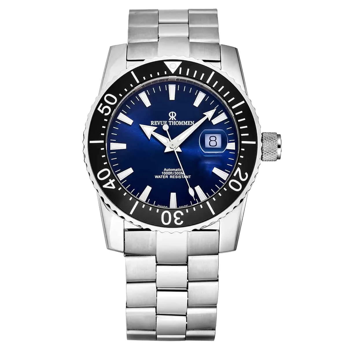 Revue Thommen Men's 17030.2125 'Diver' Blue Dial Stainless Steel Swiss Automatic Watch