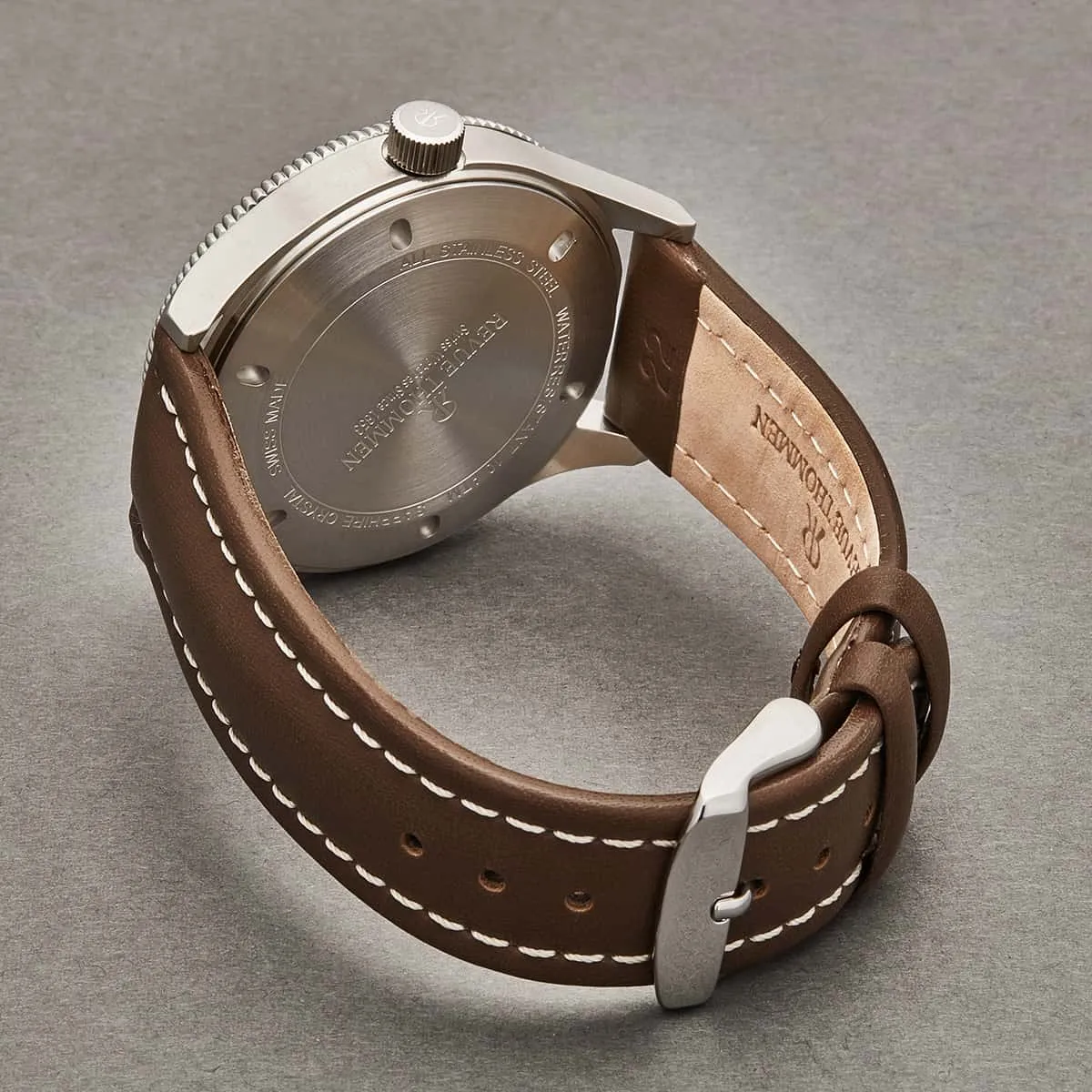 Revue Thommen Men's 17060.2523 'Pilot' Silver Dial Brown Leather Strap Automatic Watch