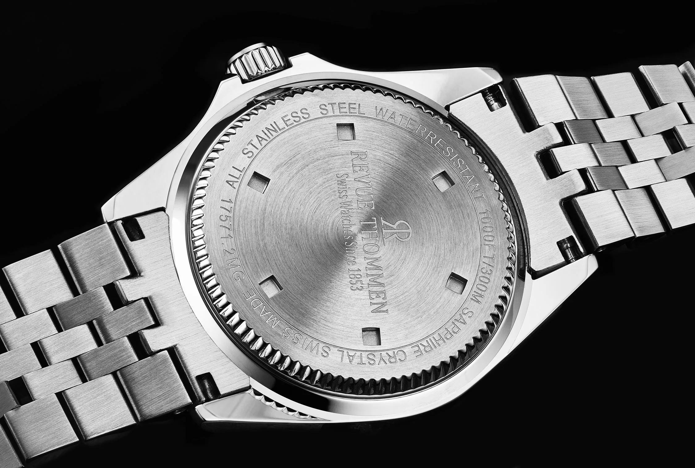 Revue Thommen Men's 'Diver' Orange Dial Stainless Steel Bracelet Automatic Watch 17571.2239