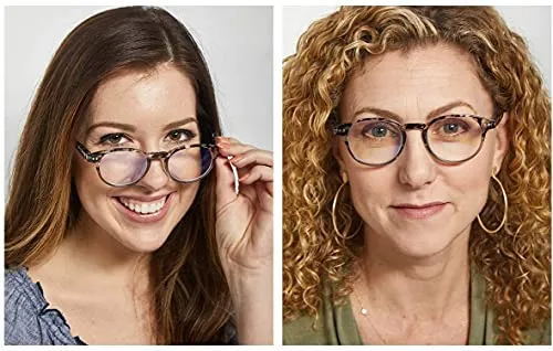 Round-Blue-Light-Blocking-Reading-Glasses-Uv-Protection-3-00-Magnification-Clear-Black