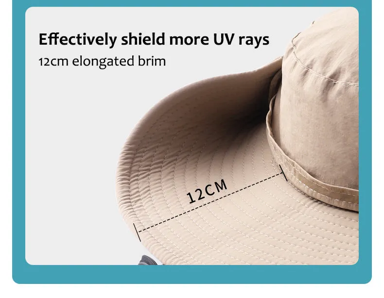 Sidiou Group ANNIOU Casual Wide Brim Bucket Sun Hat for Women Outdoor Camping Climbing UV Protection Hats Adjustable Breathable Sunshade Fishing Hat