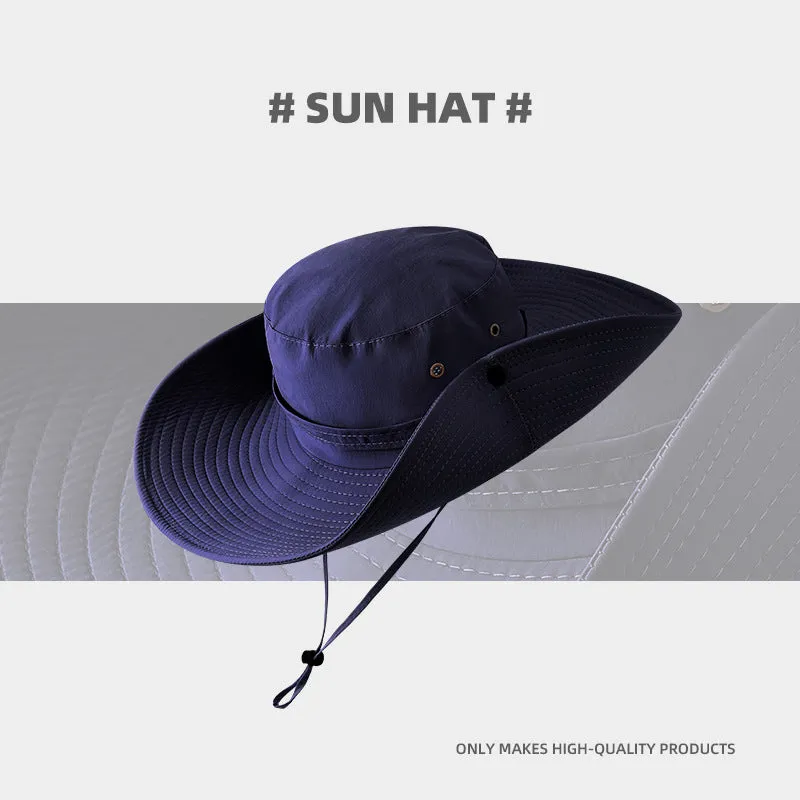 Sidiou Group ANNIOU Casual Wide Brim Bucket Sun Hat for Women Outdoor Camping Climbing UV Protection Hats Adjustable Breathable Sunshade Fishing Hat