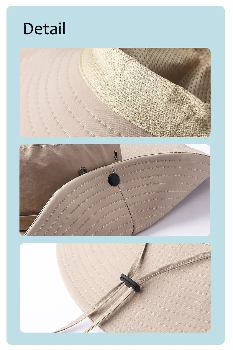 Sidiou Group ANNIOU Casual Wide Brim Bucket Sun Hat for Women Outdoor Camping Climbing UV Protection Hats Adjustable Breathable Sunshade Fishing Hat