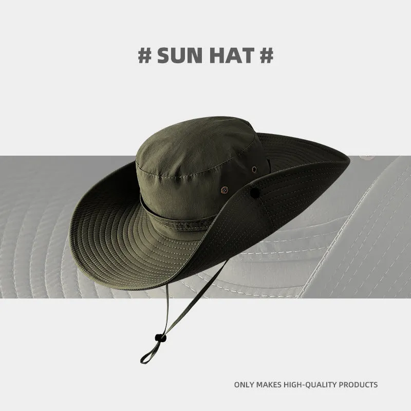 Sidiou Group ANNIOU Casual Wide Brim Bucket Sun Hat for Women Outdoor Camping Climbing UV Protection Hats Adjustable Breathable Sunshade Fishing Hat