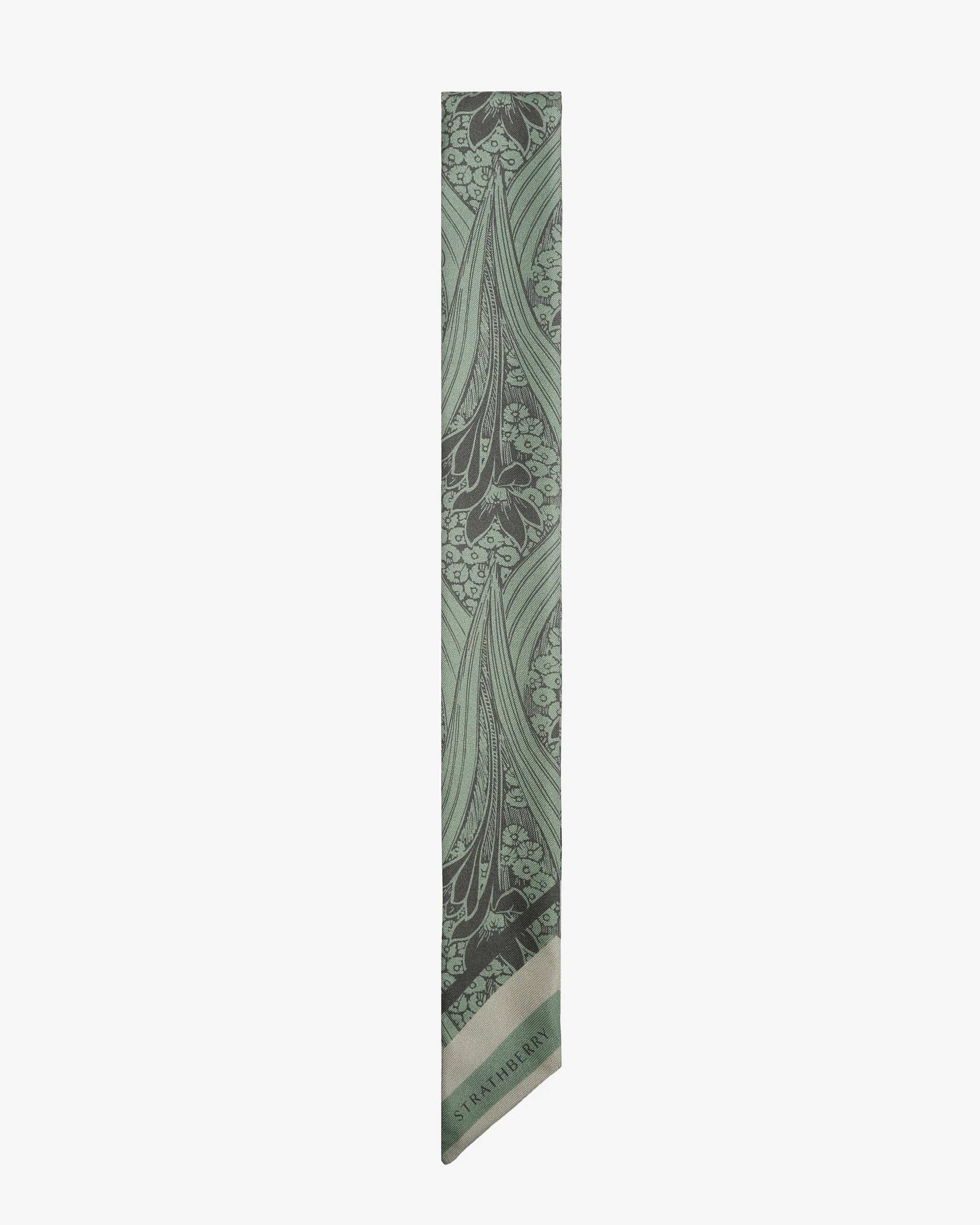 Silk Skinny Scarf - Wallpaper Sage
