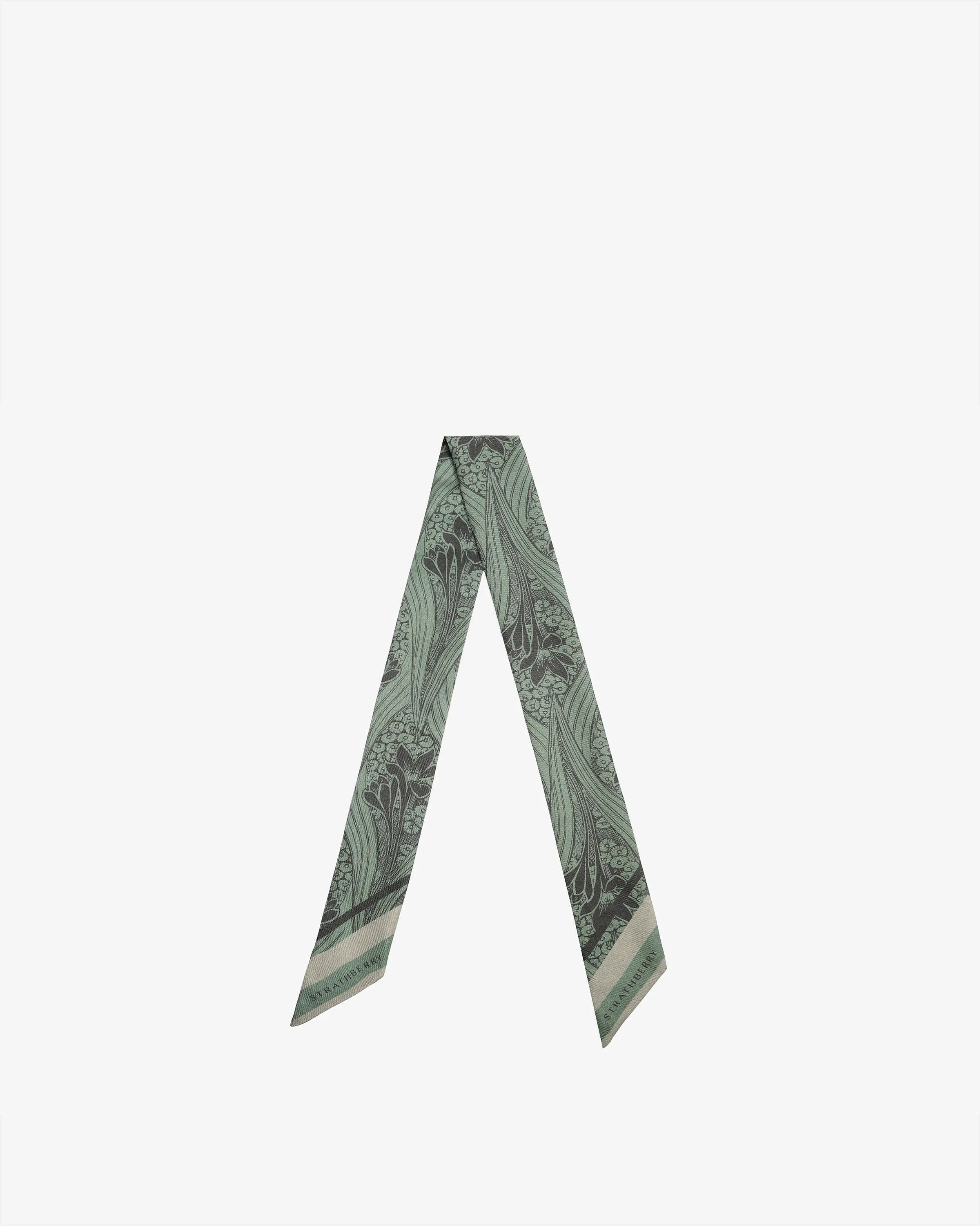 Silk Skinny Scarf - Wallpaper Sage