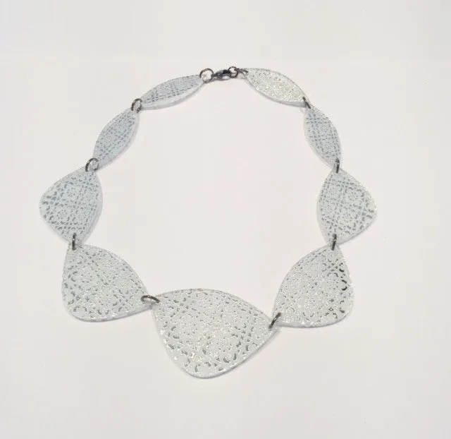 Silver Shield Acrylic Necklace