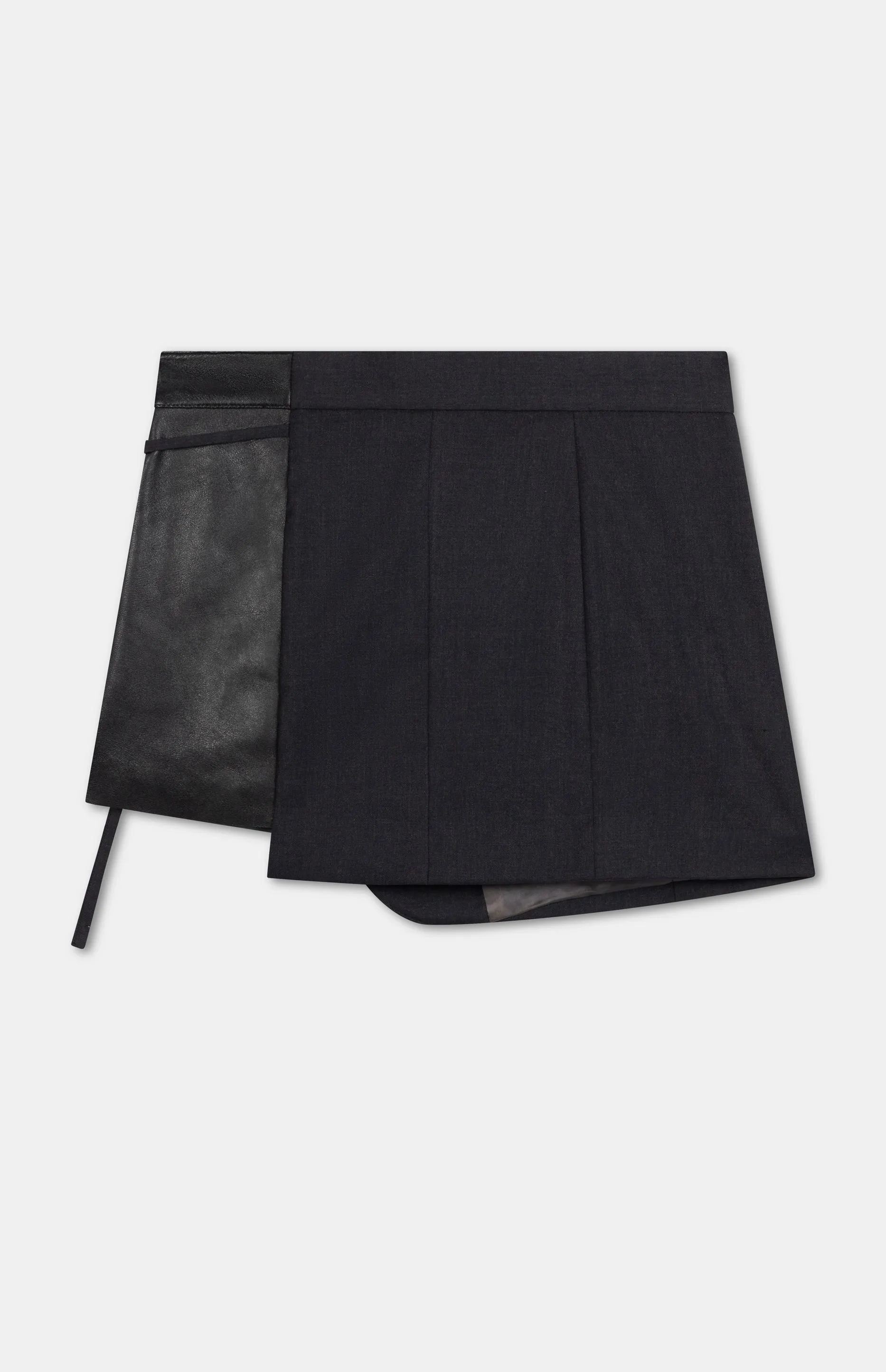 Skirt Mini Suiting X Leather