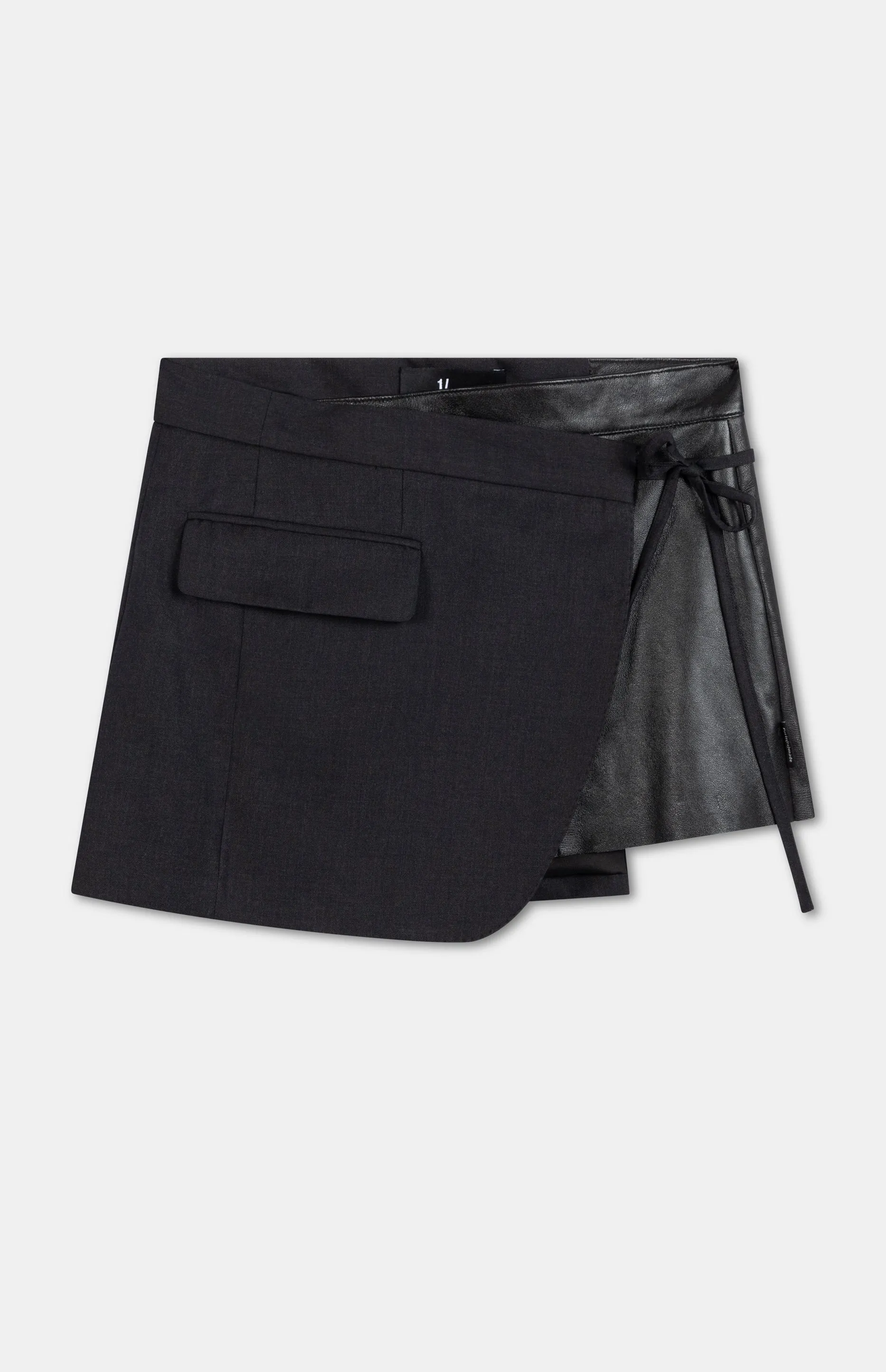 Skirt Mini Suiting X Leather