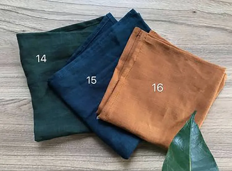 Solid Flax Chinese Handkerchief
