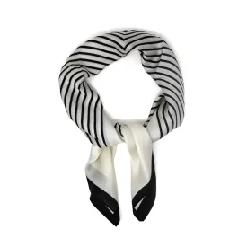 Striped Silk Print Scarf