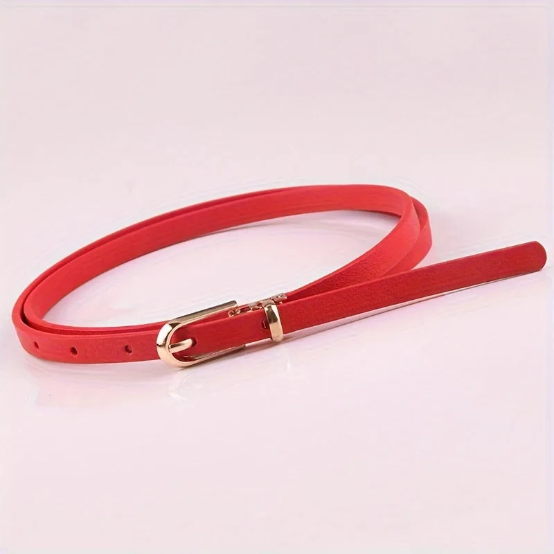 Stylish PU Leather Belt in Candy Colors for Women