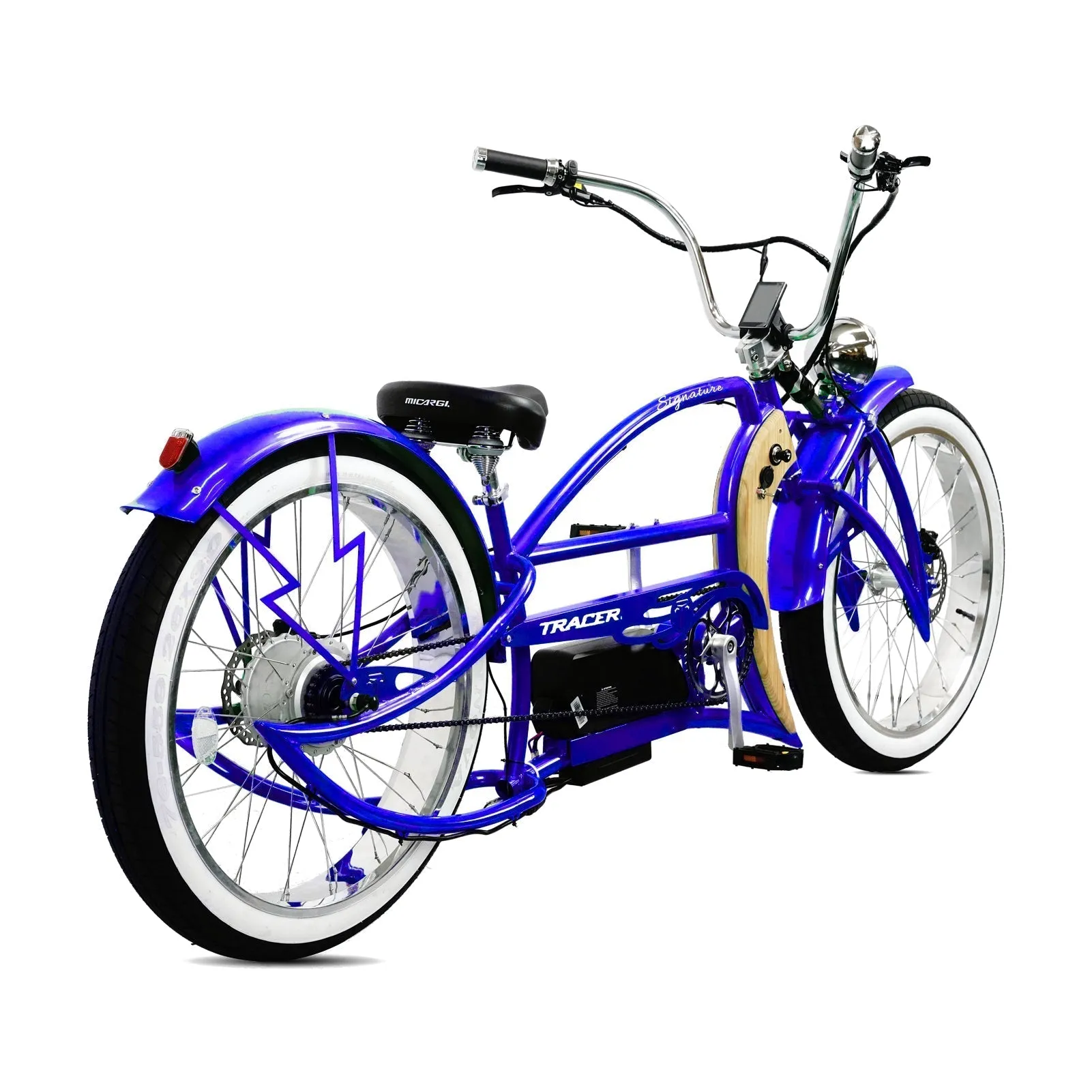 Tracer Signature Pro 26'' 48V/17.5Ah 800W Electric Chopper Cruiser Bike w/ USB & Cigarette Lighter