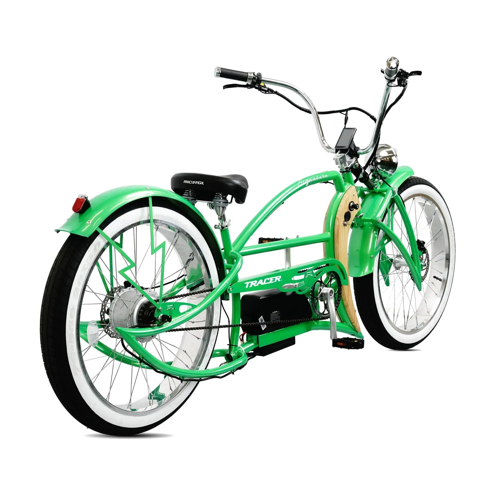 Tracer Signature Pro 26'' 48V/17.5Ah 800W Electric Chopper Cruiser Bike w/ USB & Cigarette Lighter