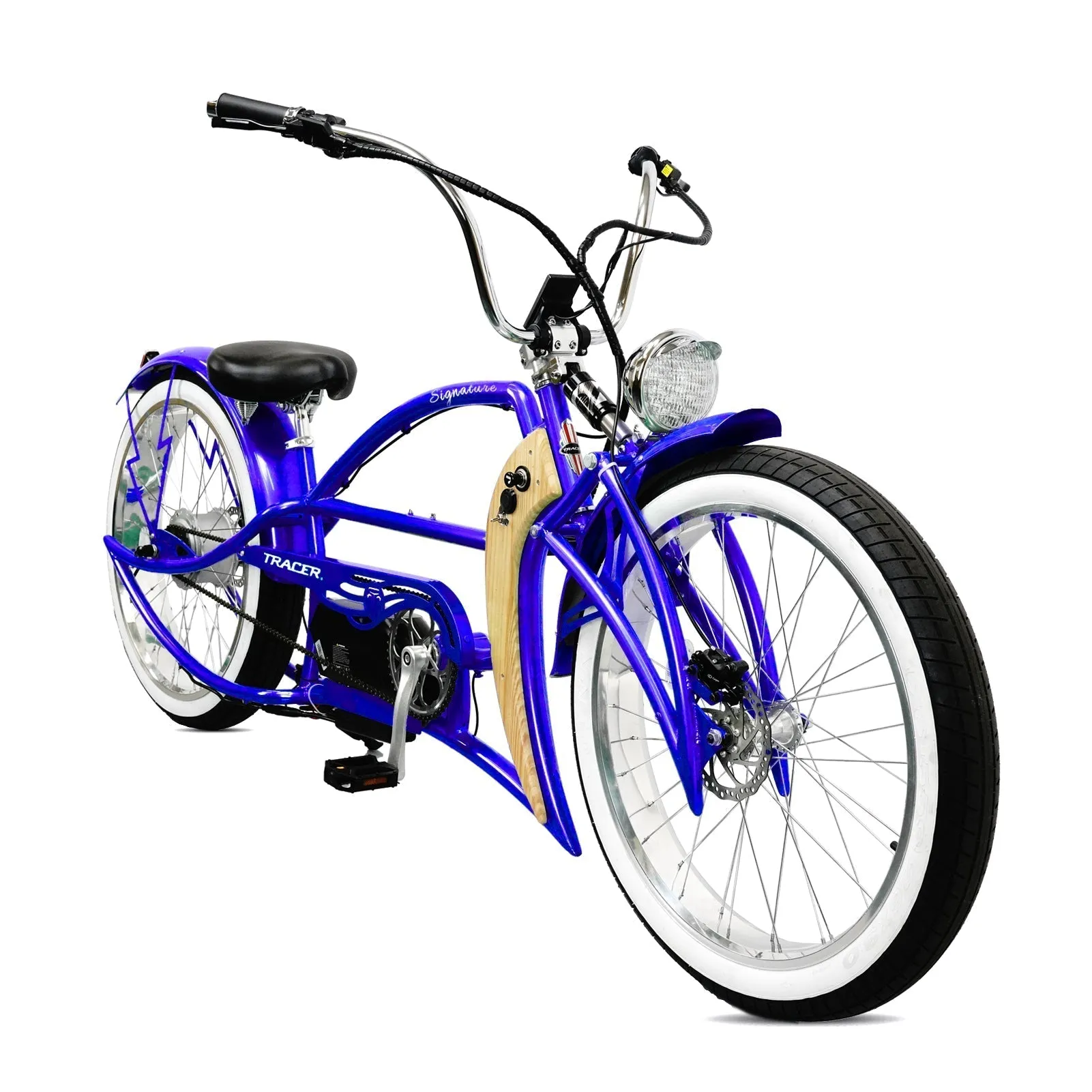 Tracer Signature Pro 26'' 48V/17.5Ah 800W Electric Chopper Cruiser Bike w/ USB & Cigarette Lighter