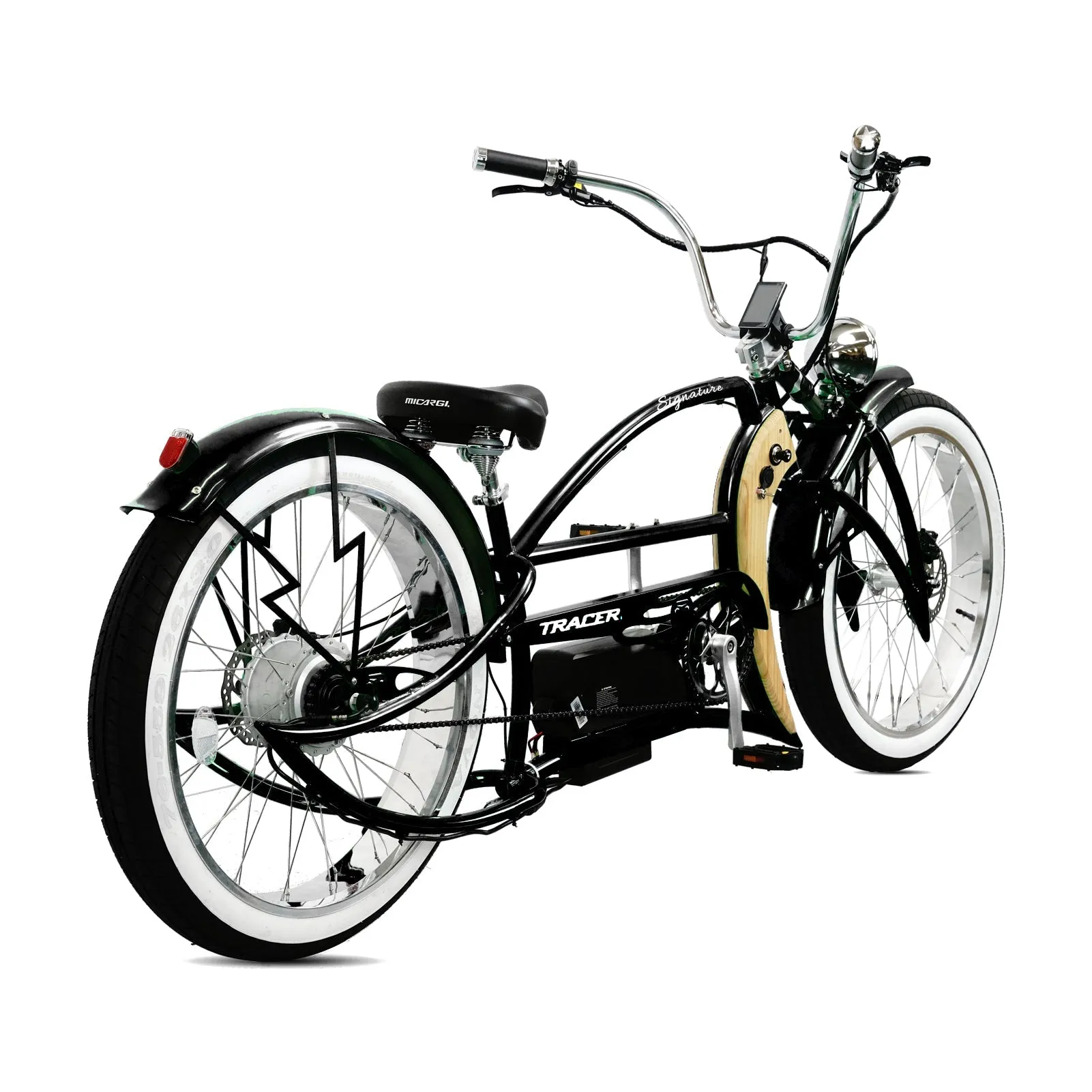 Tracer Signature Pro 26'' 48V/17.5Ah 800W Electric Chopper Cruiser Bike w/ USB & Cigarette Lighter