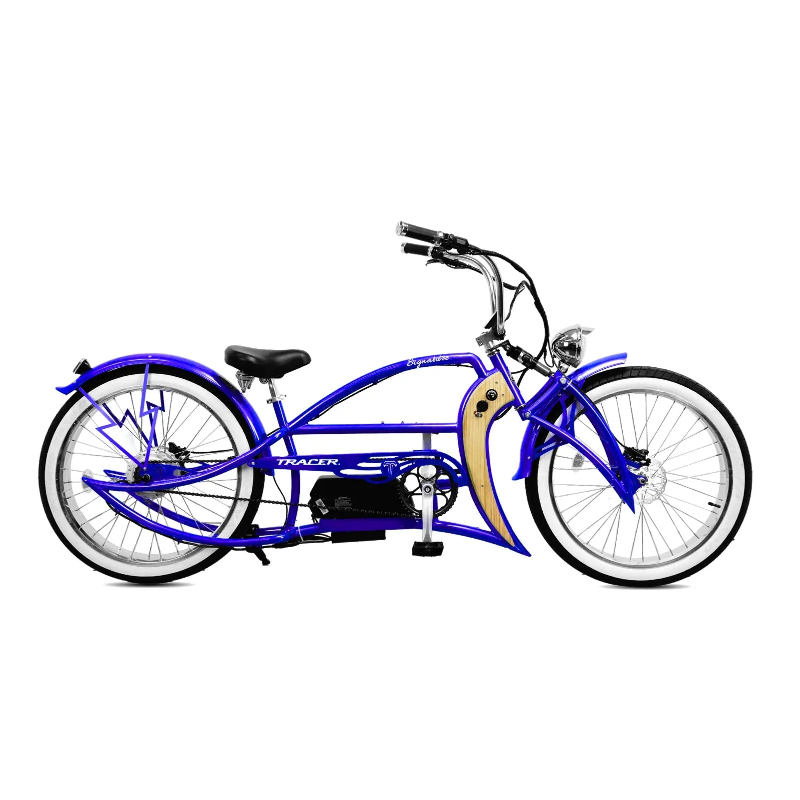 Tracer Signature Pro 26'' 48V/17.5Ah 800W Electric Chopper Cruiser Bike w/ USB & Cigarette Lighter