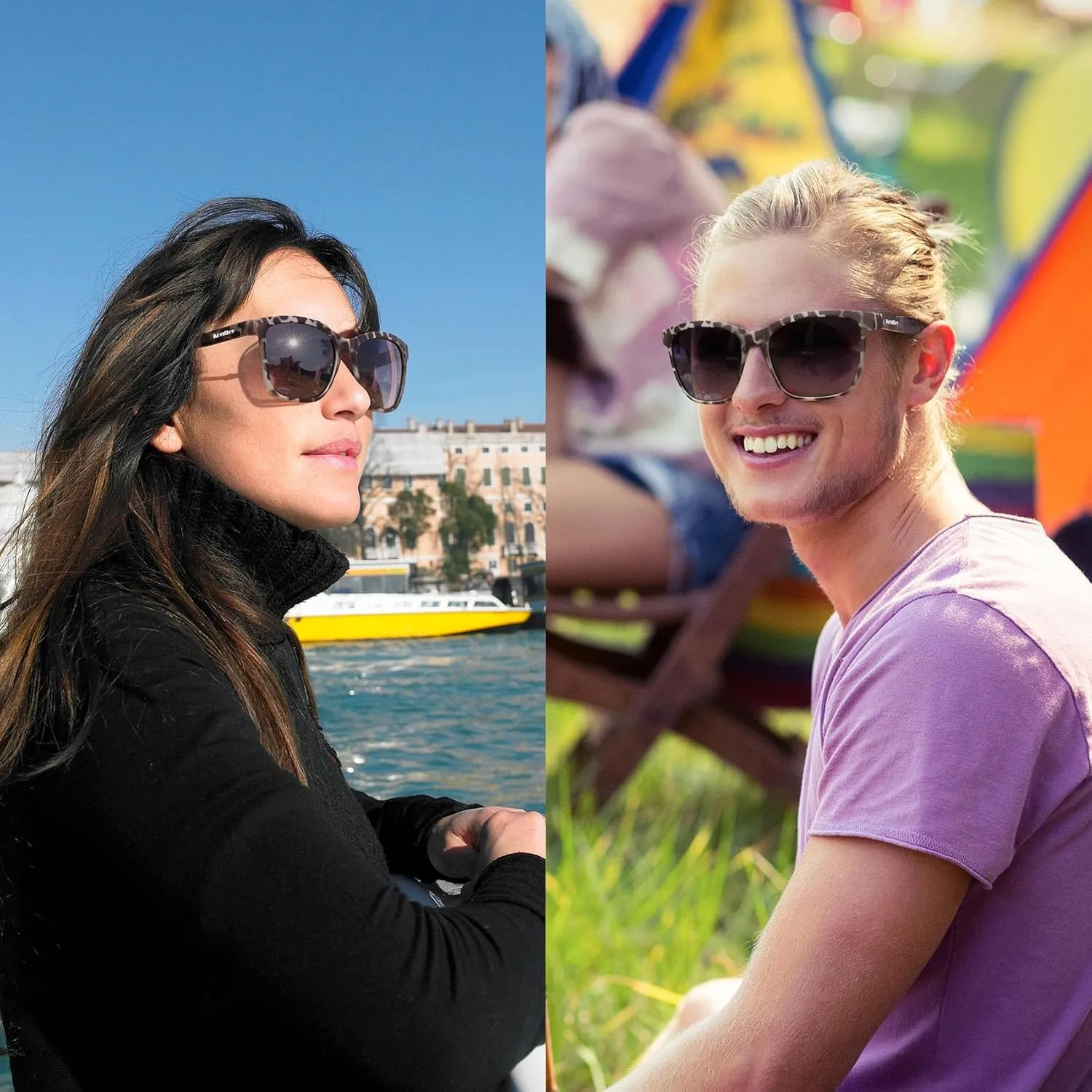 Vintage Sunglasses for Men & Women, Retro Eyewear with Non-slip Flexible Frame, Polarized/Non-Polarized Lens UV Protection