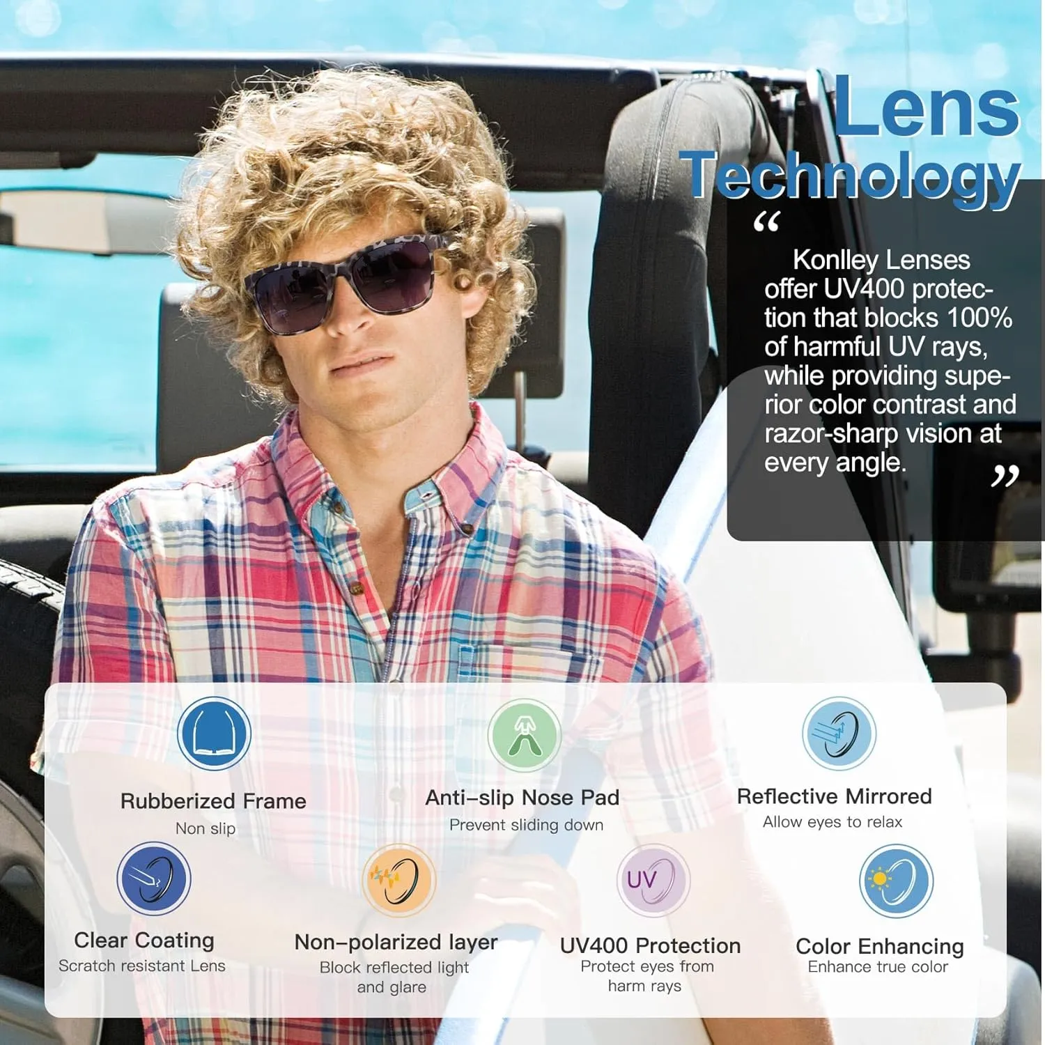 Vintage Sunglasses for Men & Women, Retro Eyewear with Non-slip Flexible Frame, Polarized/Non-Polarized Lens UV Protection