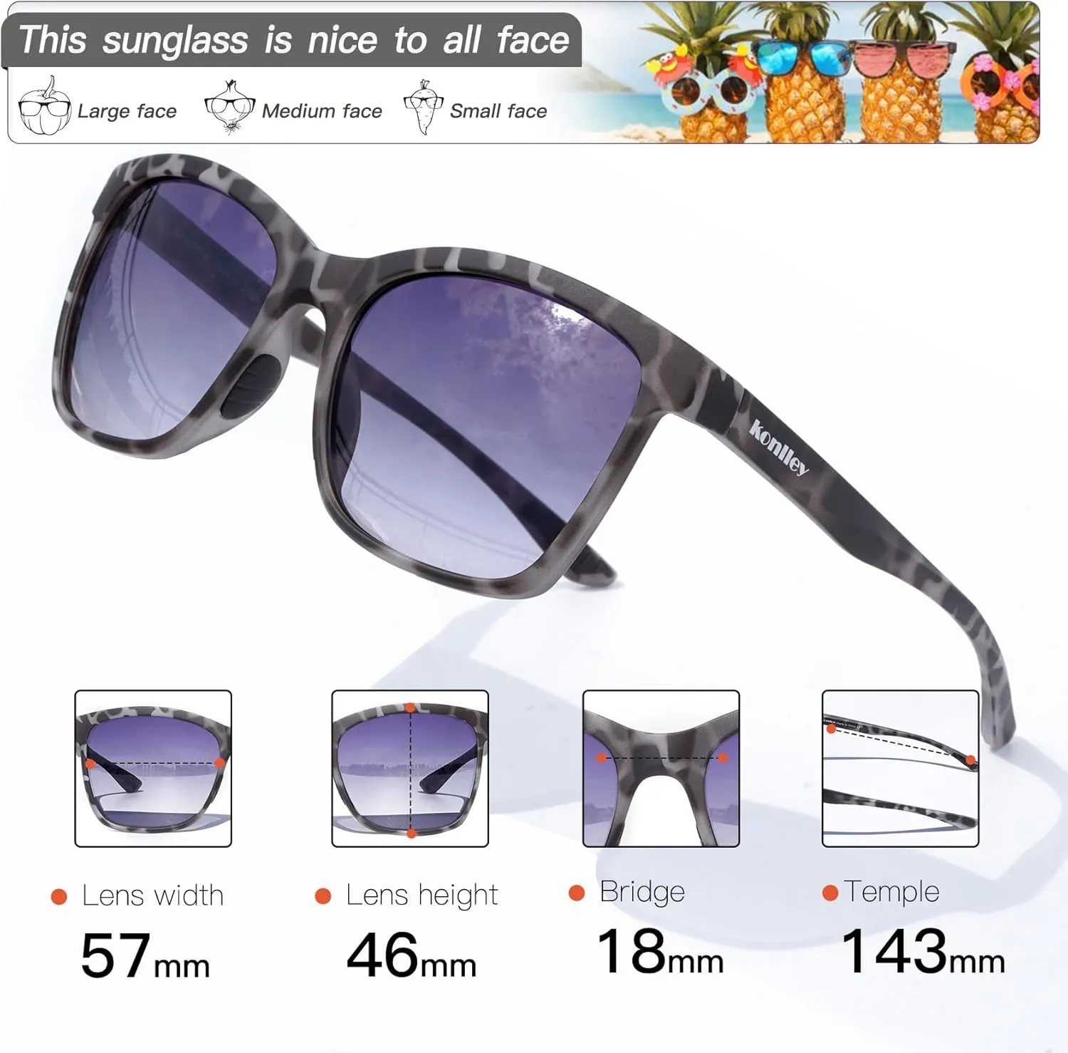 Vintage Sunglasses for Men & Women, Retro Eyewear with Non-slip Flexible Frame, Polarized/Non-Polarized Lens UV Protection