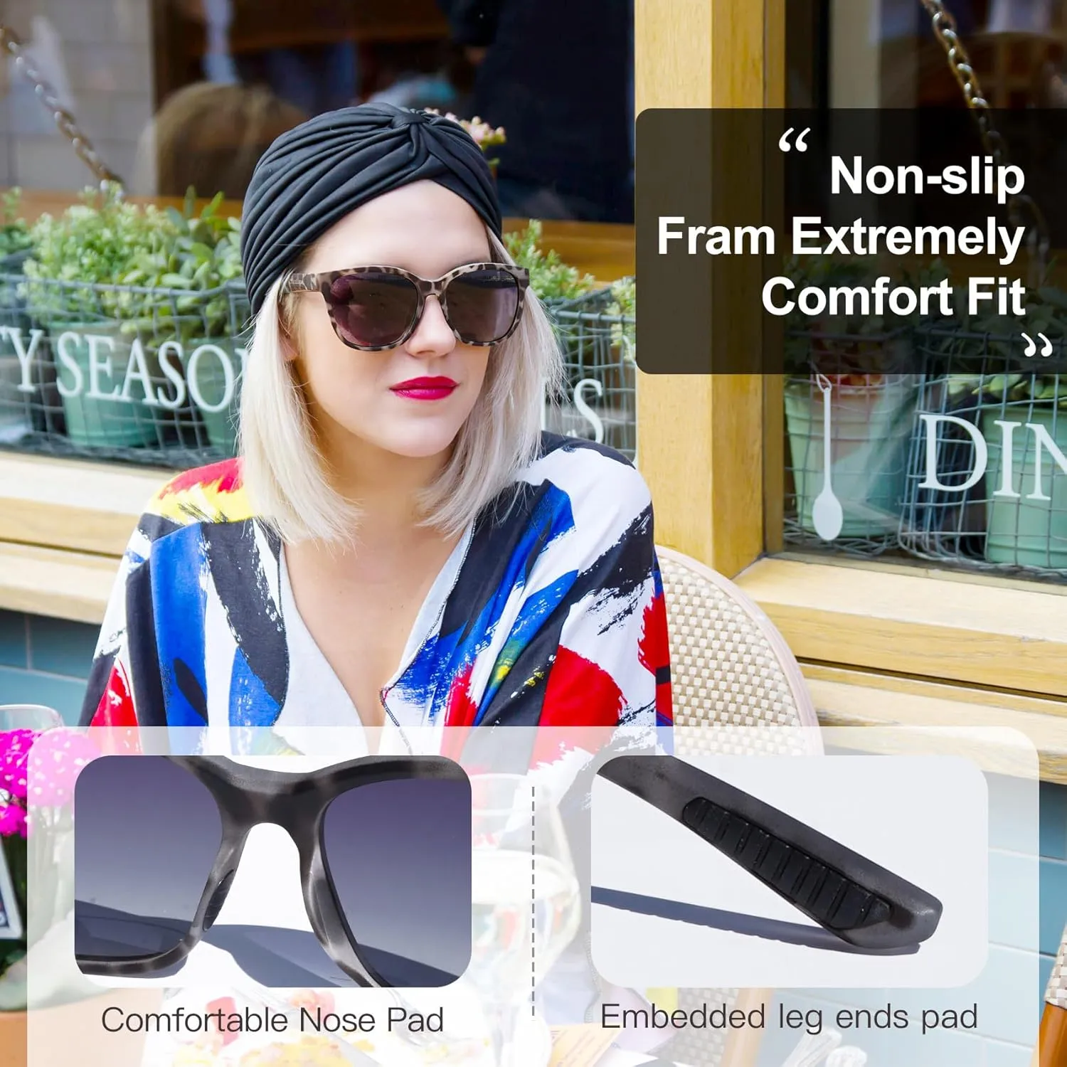 Vintage Sunglasses for Men & Women, Retro Eyewear with Non-slip Flexible Frame, Polarized/Non-Polarized Lens UV Protection